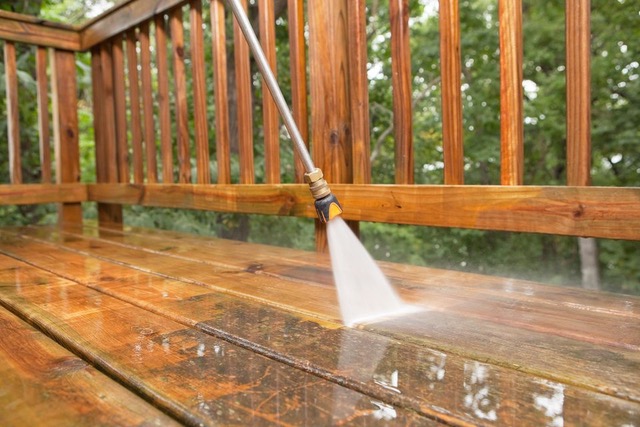 power washing deck